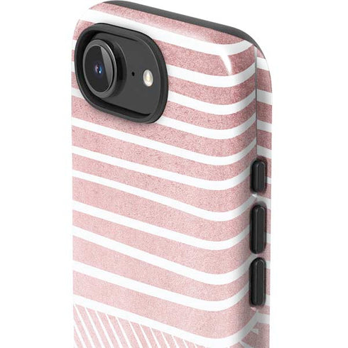 Pink and White Stripes iPhone 16e Impact Case