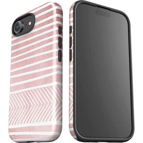 Pink and White Stripes iPhone 16e Impact Case