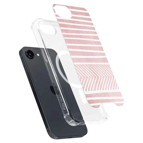 Pink and White Stripes iPhone 16e MagSafe Case