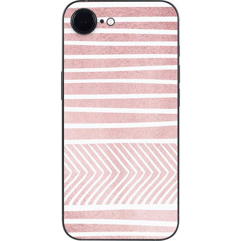 Pink and White Stripes iPhone 16e Skin