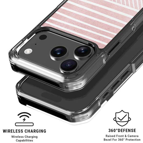 Pink and White Stripes iPhone 18 Pro Clear Case
