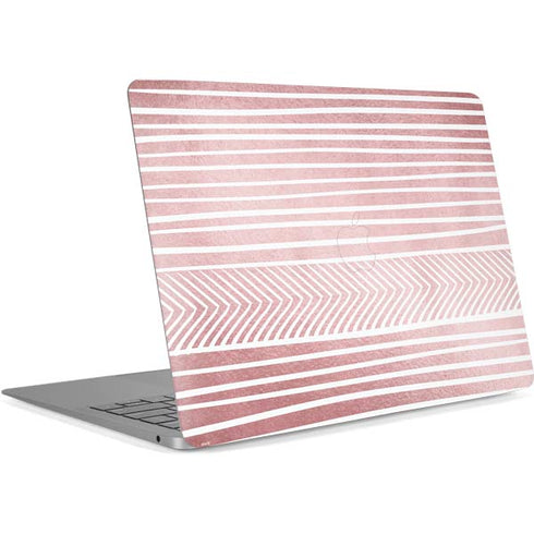 Pink and White Stripes Apple MacBook Air Skin