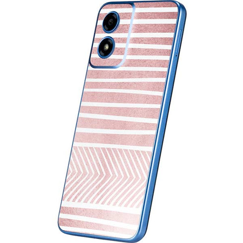 Pink and White Stripes Moto G Play 4G (2024) Skin