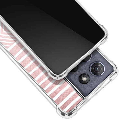 Pink and White Stripes Moto G Stylus 5G (2025) Clear Case
