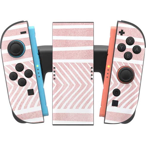 Pink and White Stripes Nintendo Switch 2 (2025) Joy-Con Controller Skin