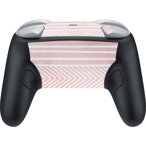 Pink and White Stripes Nintendo Switch 2 (2025) Pro Controller Skin