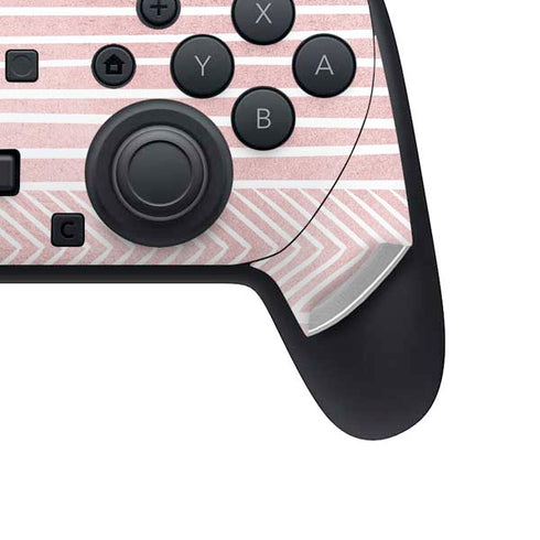 Pink and White Stripes Nintendo Switch 2 (2025) Pro Controller Skin