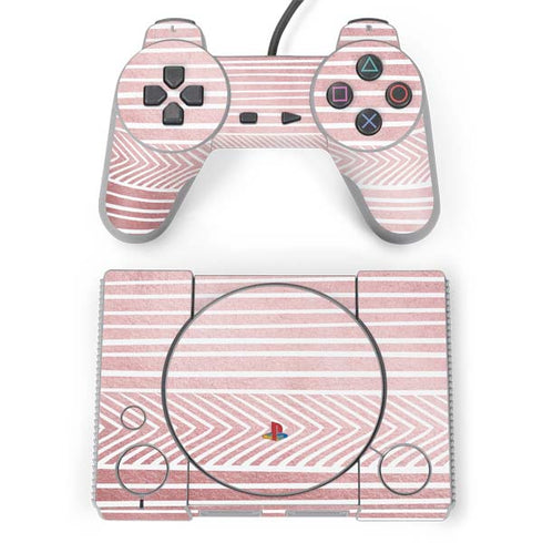 Pink and White Stripes PlayStation Classic Bundle Skin