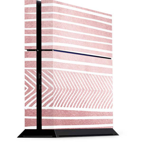Pink and White Stripes PS4 Console Skin