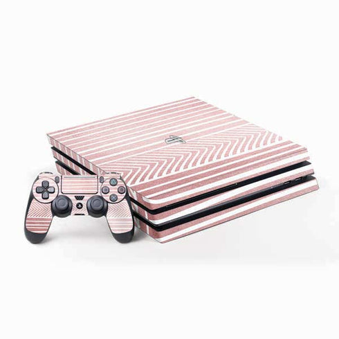 Pink and White Stripes PS4 Pro Bundle Skin