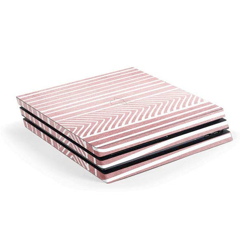 Pink and White Stripes PS4 Pro Console Skin