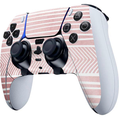 Pink and White Stripes PS5 DualSense Edge Pro Controller Skin