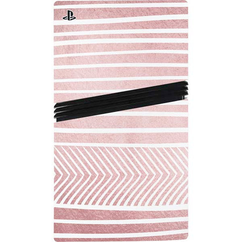 Pink and White Stripes PS5 Pro Console Skin