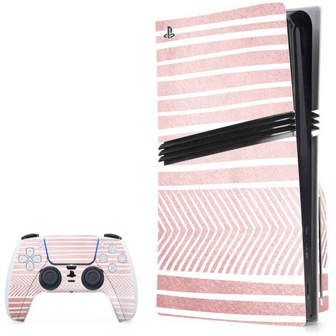 Pink and White Stripes PlayStation PS5 Skins