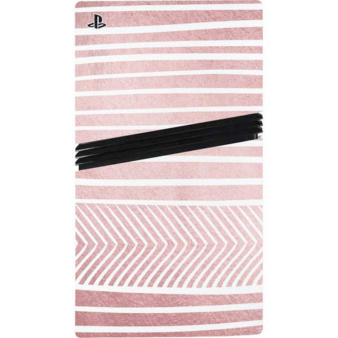 Pink and White Stripes PS5 Pro Disk Bundle Skin