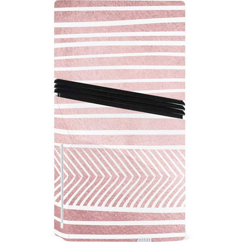 Pink and White Stripes PS5 Pro Disk Console Skin