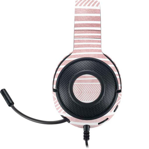 Pink and White Stripes Razer Kraken X Skin