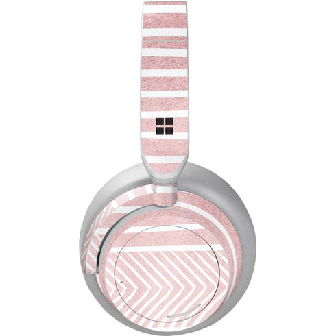Pink and White Stripes Surface Headphones Skin