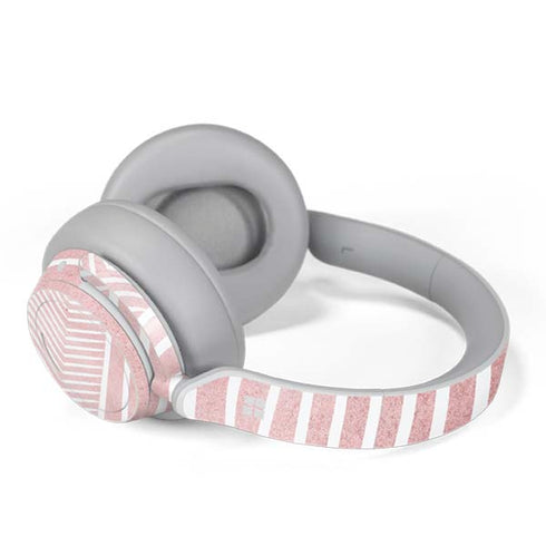 Pink and White Stripes Surface Headphones Skin