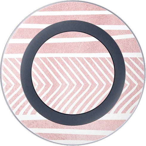 Pink and White Stripes Wireless Charger Skin