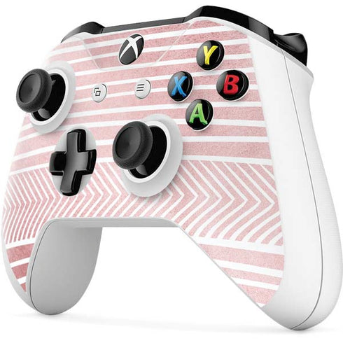 Pink and White Stripes Xbox One S All-Digital Edition Bundle Skin