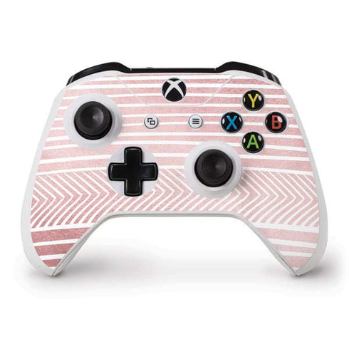 Pink and White Stripes Xbox One S Controller Skin