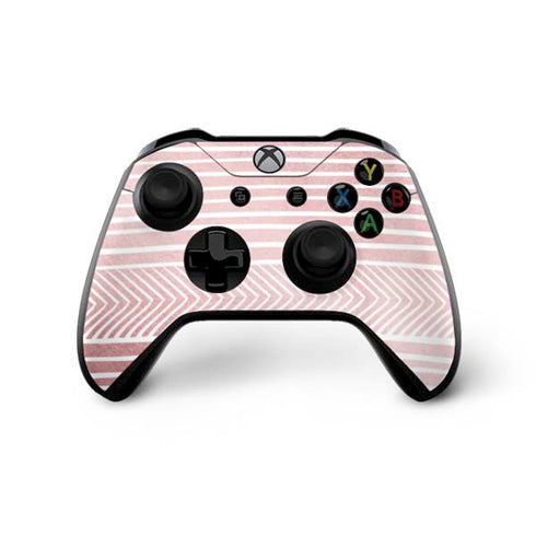 Pink and White Stripes Xbox One X Controller Skin