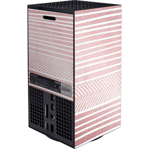 Pink and White Stripes XBox Series X Digital Edition Bundle Skin