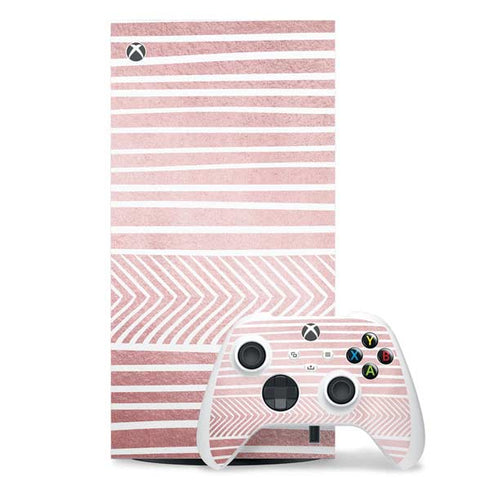Pink and White Stripes Xbox Series X Skins