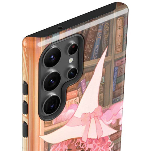 Pink Anime Witch Girls in Library with Cats by Ivy Dolamore Galaxy S23 Ultra Pro Case