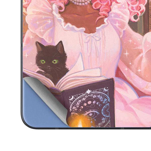 Pink Anime Witch Girls in Library with Cats by Ivy Dolamore Galaxy Z Fold5 5G Skin