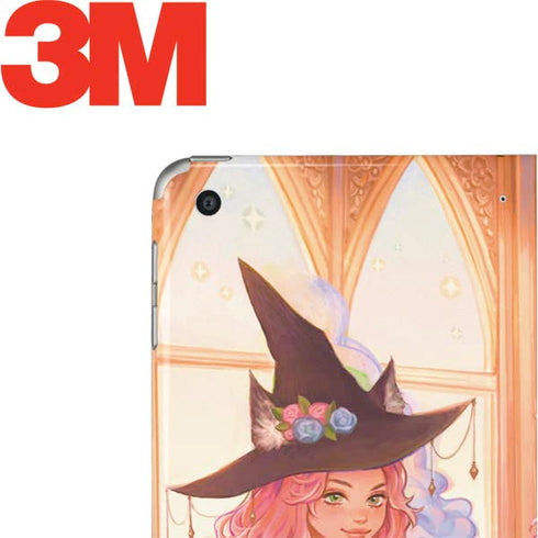 Pink Anime Witch Girls in Library with Cats by Ivy Dolamore Apple iPad Skin