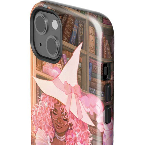 Pink Anime Witch Girls in Library with Cats by Ivy Dolamore iPhone 15 Impact Case