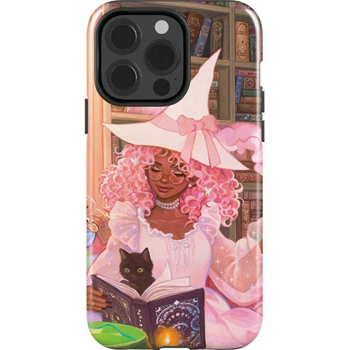 Pink Anime Witch Girls in Library with Cats by Ivy Dolamore iPhone 15 Pro Impact Case