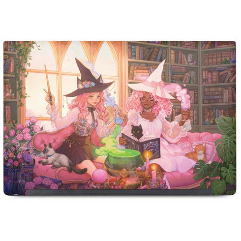 Pink Anime Witch Girls in Library with Cats by Ivy Dolamore Dell Latitude Skin