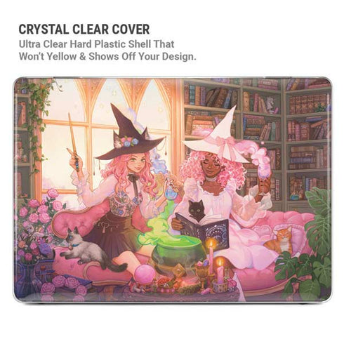 Pink Anime Witch Girls in Library with Cats by Ivy Dolamore MacBook Pro 14in (2021-24) Case plus Skin