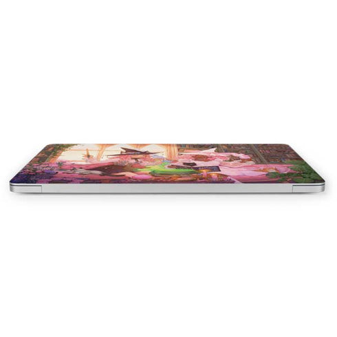 Pink Anime Witch Girls in Library with Cats by Ivy Dolamore Apple MacBook Pro 16-inch Skin
