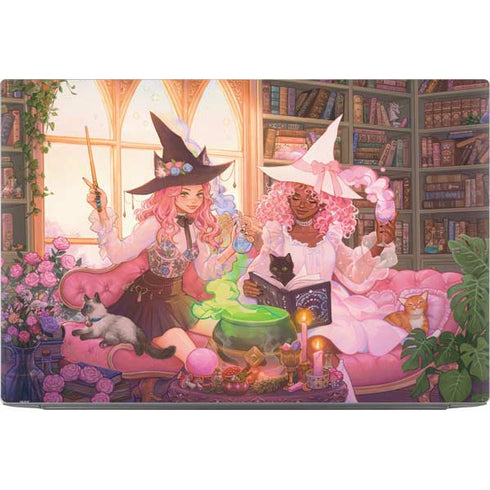 Pink Anime Witch Girls in Library with Cats by Ivy Dolamore Dell XPS Skin