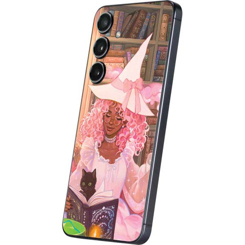 Pink Anime Witch Girls in Library with Cats by Ivy Dolamore Galaxy A16 5G Skin