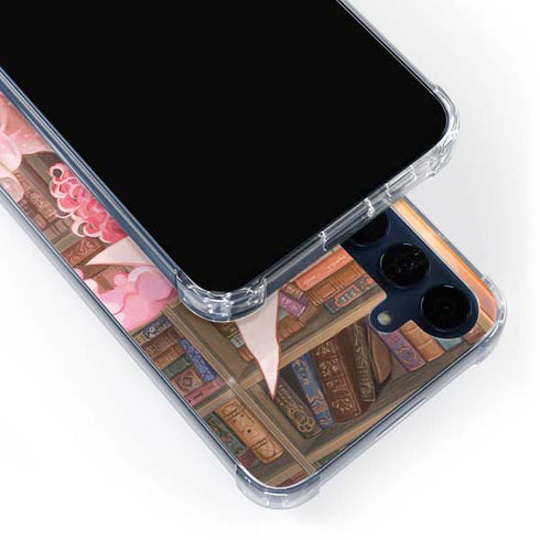 Pink Anime Witch Girls in Library with Cats by Ivy Dolamore Galaxy A35 5G Clear Case
