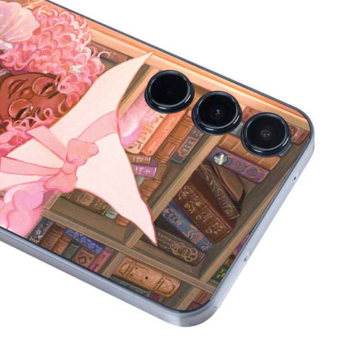Pink Anime Witch Girls in Library with Cats by Ivy Dolamore Galaxy A35 5G Skin