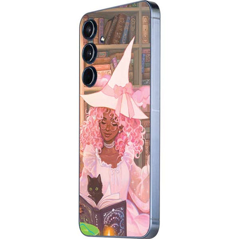 Pink Anime Witch Girls in Library with Cats by Ivy Dolamore Galaxy A36 5G Skin