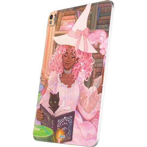 Pink Anime Witch Girls in Library with Cats by Ivy Dolamore iPad Pro 13in M4 (2024) Skin