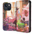 Pink Anime Witch Girls in Library with Cats by Ivy Dolamore iPhone 14 Folio Case