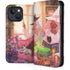 Pink Anime Witch Girls in Library with Cats by Ivy Dolamore iPhone 14 Plus Folio Case