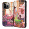 Pink Anime Witch Girls in Library with Cats by Ivy Dolamore iPhone 14 Pro Max Folio Case