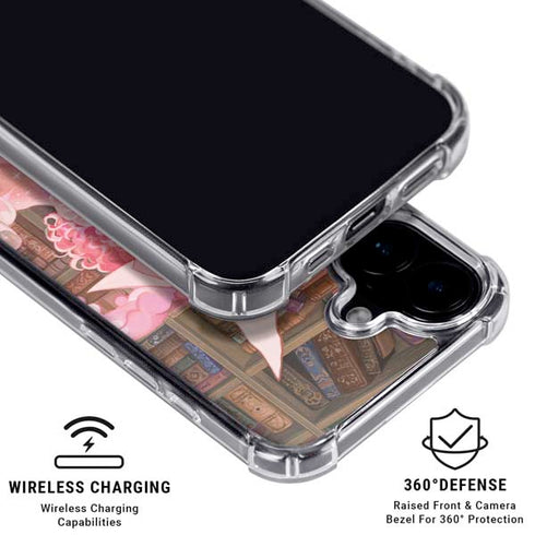 Pink Anime Witch Girls in Library with Cats by Ivy Dolamore iPhone 16 MagSafe Case