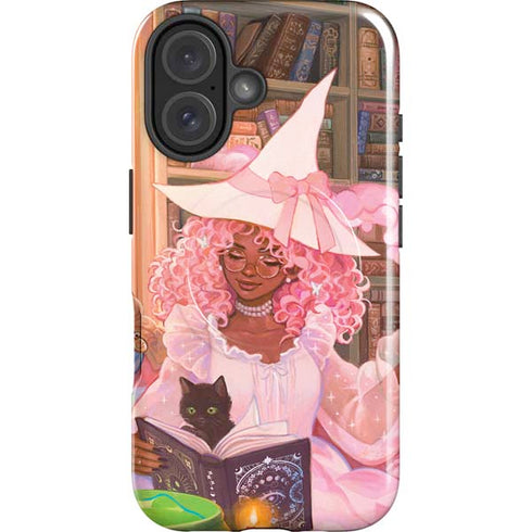 Pink Anime Witch Girls in Library with Cats by Ivy Dolamore iPhone 16 Magsafe Impact Case