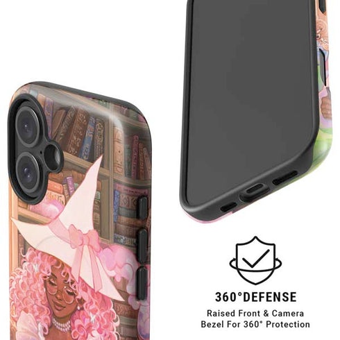 Pink Anime Witch Girls in Library with Cats by Ivy Dolamore iPhone 16 Magsafe Impact Case
