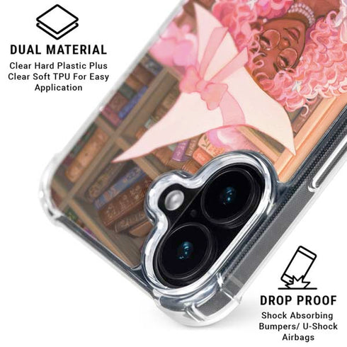 Pink Anime Witch Girls in Library with Cats by Ivy Dolamore iPhone 16 Plus MagSafe Case